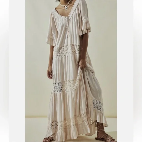 Boho Blush Free People Dream On Maxi Dress - Picture 4 of 11